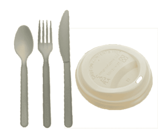 CPLA lids and biodegradable cutlery